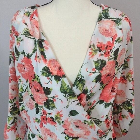 Melina Pink and Green Floral Garden Romper - Picture 6 of 6